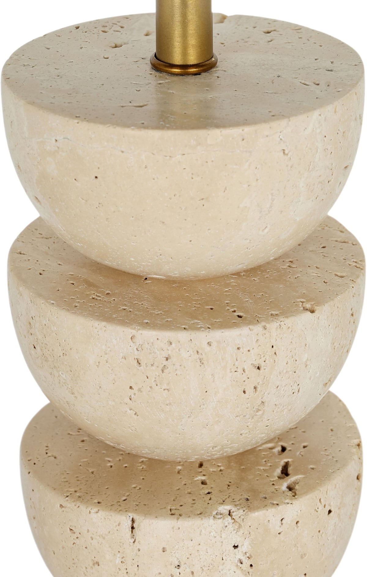 Opus - Travertine, Linen Textured Fabric And Brass Table Lamp - Travertine