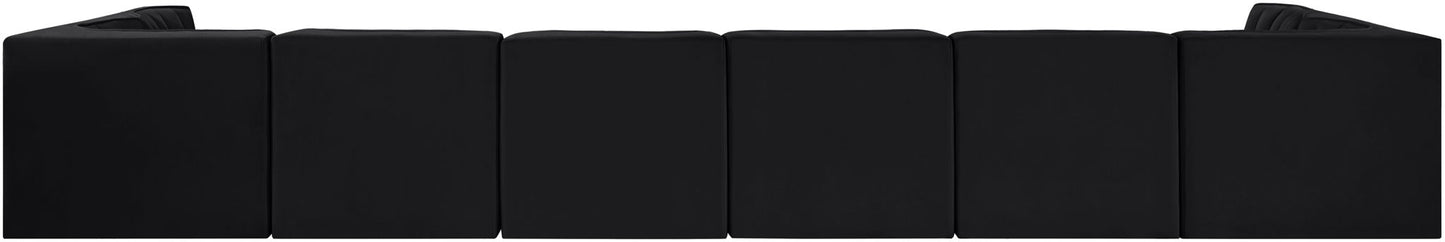 Rummi - Velvet Performance Fabric Upholstered 8 Piece Modular Sectional (With 2 Corner Chairs)