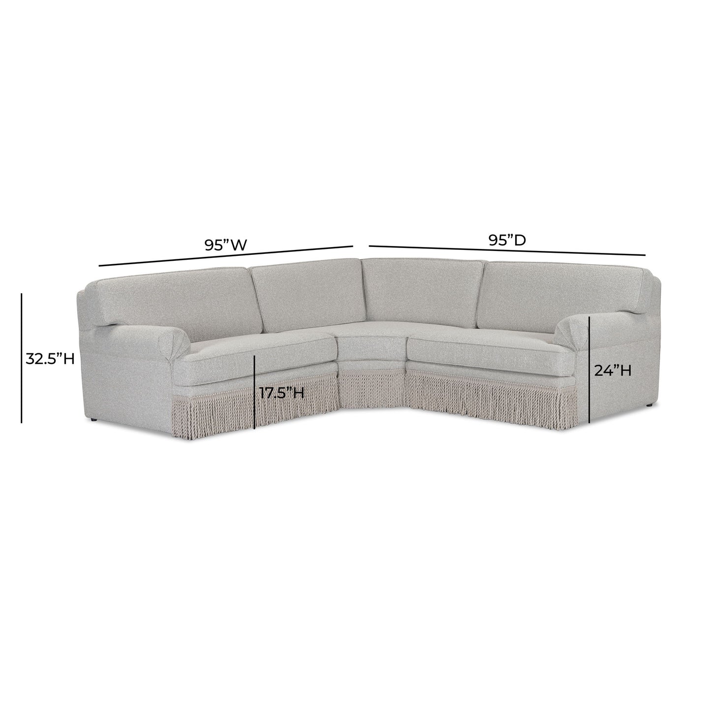 Yvette - 3-Piece Performance Boucle L-Sectional - Warm Gray