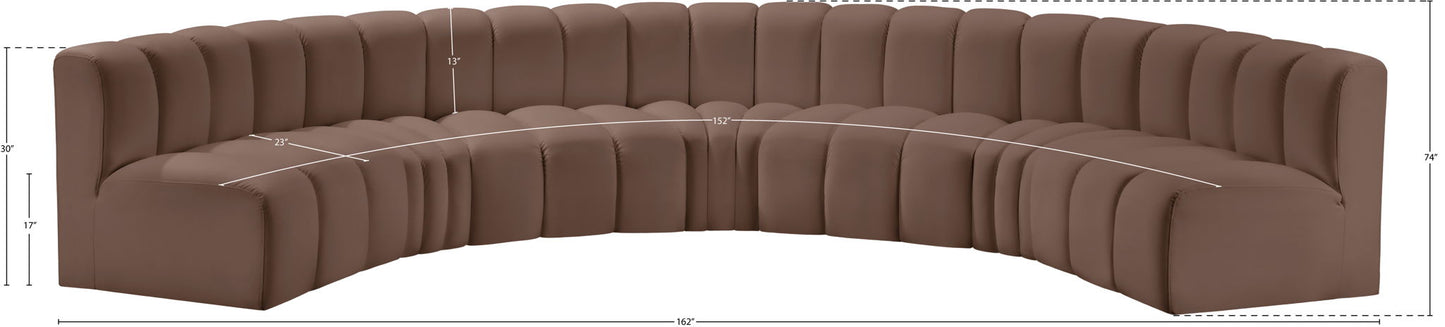 Arc - Faux Leather 7 Piece U-Shaped Modular Sofa