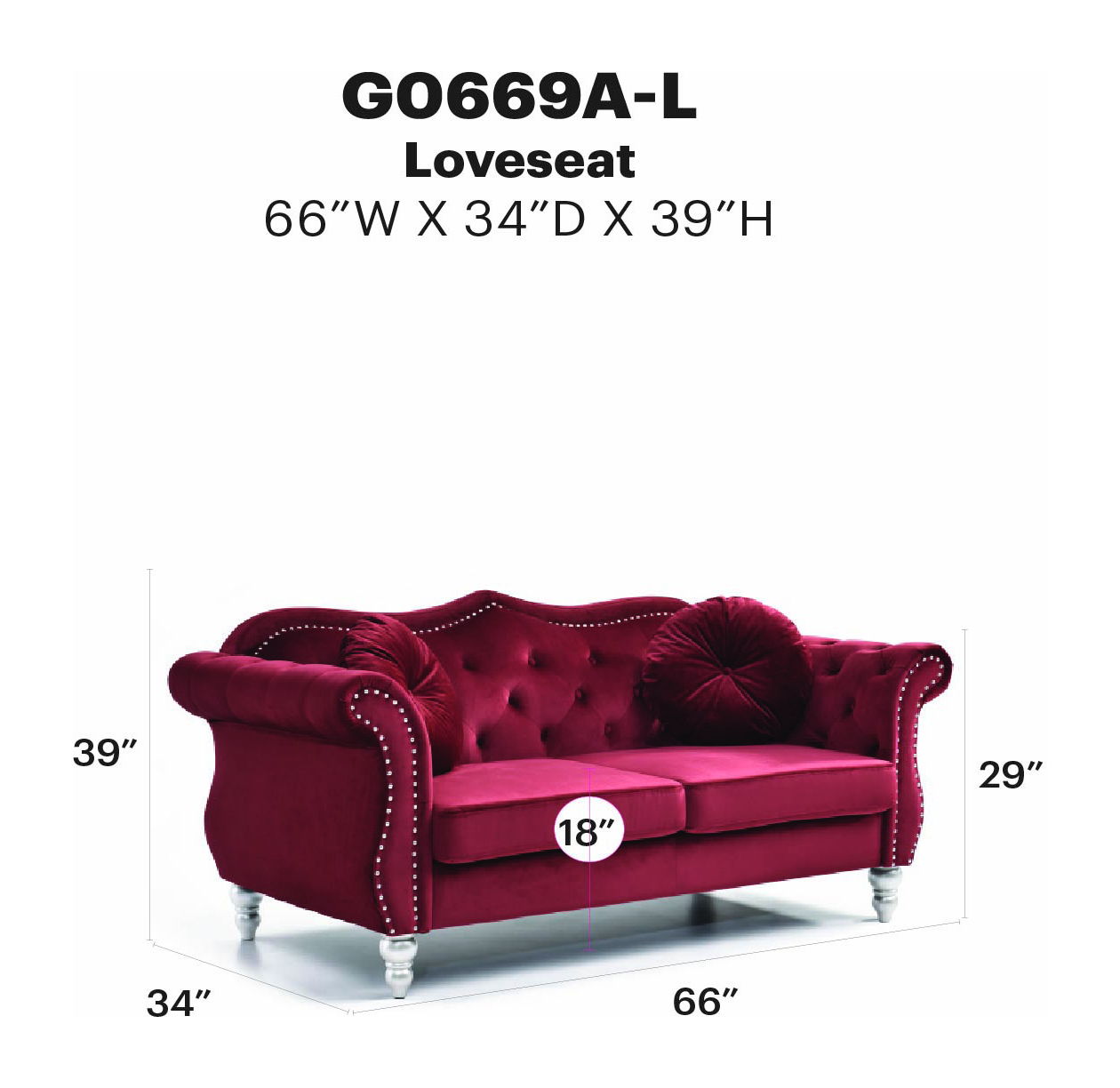 Glory Furniture - Hollywood - Loveseat