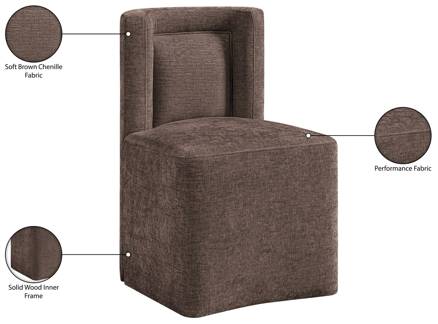 Duvina - Chenille Performance Fabric Dining Chair (Set of 2)