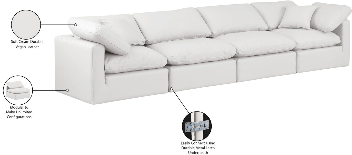 Indulge - Faux Leather 4 Seat Modular Sofa