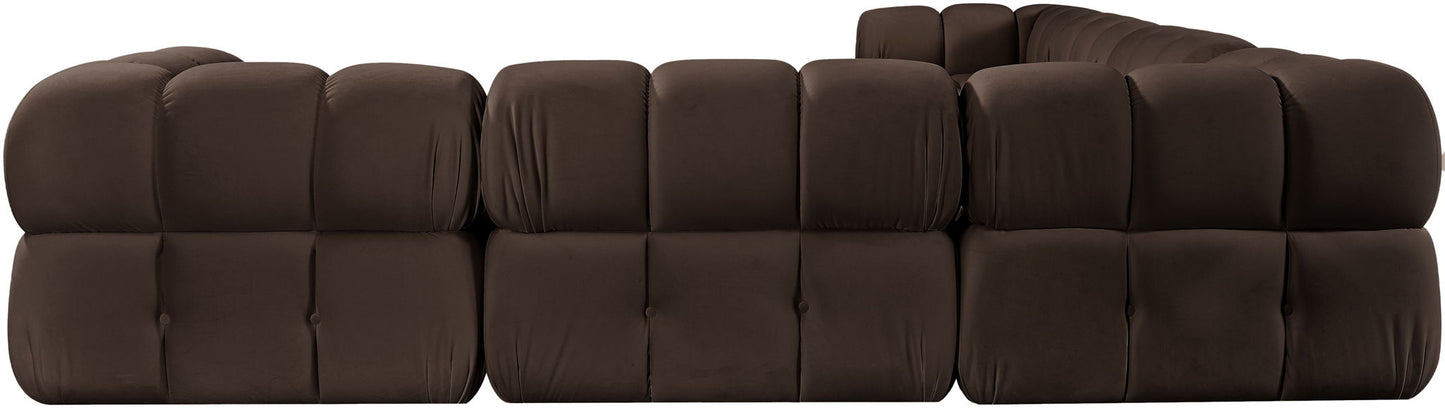 Orin - Velvet 6 Piece Modular L-Shaped Sectional