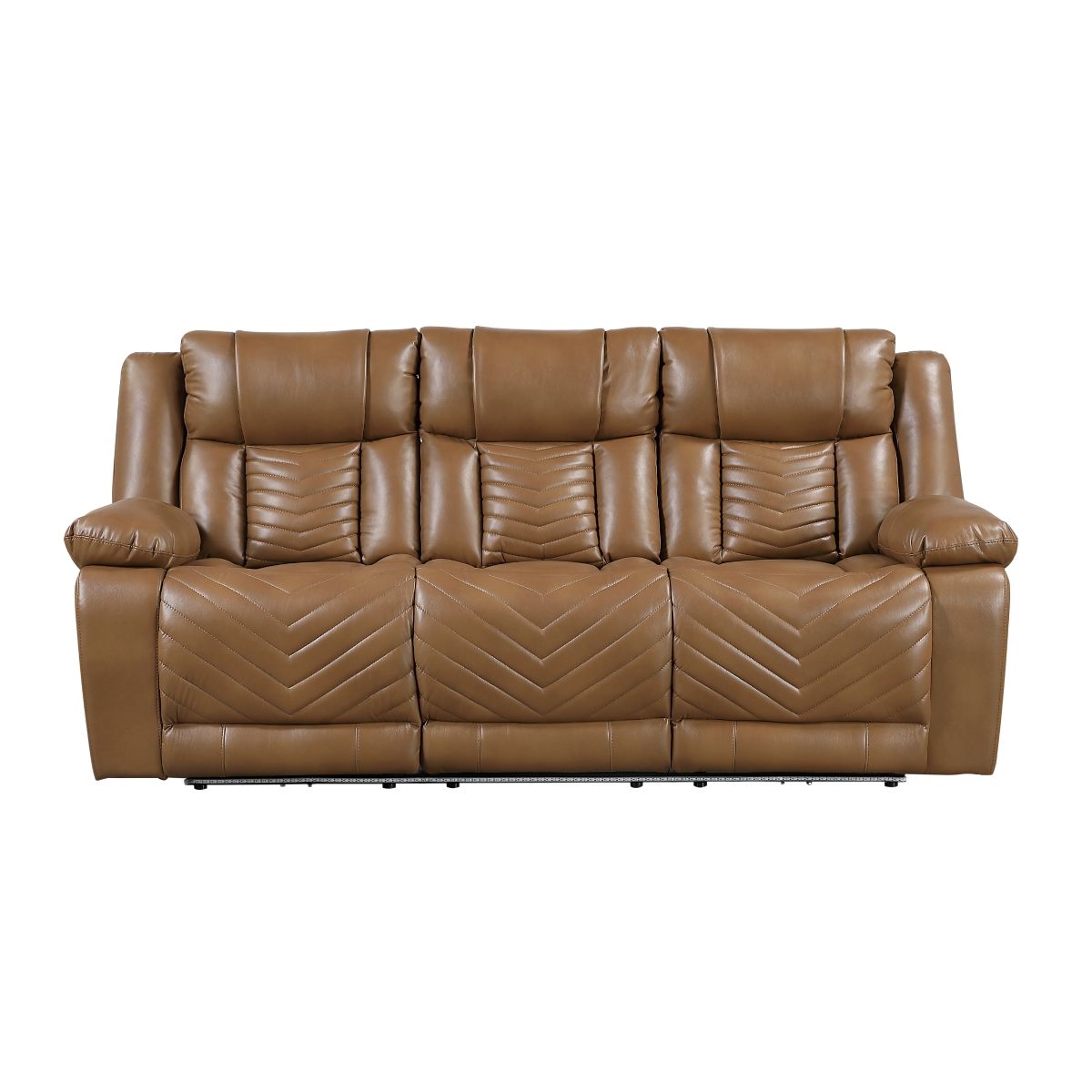 Huron Power Double Reclining Sofa with Center Drop-Down Cup Holders, Wireless Charger, Magazine Bag, LED and Charging Ports