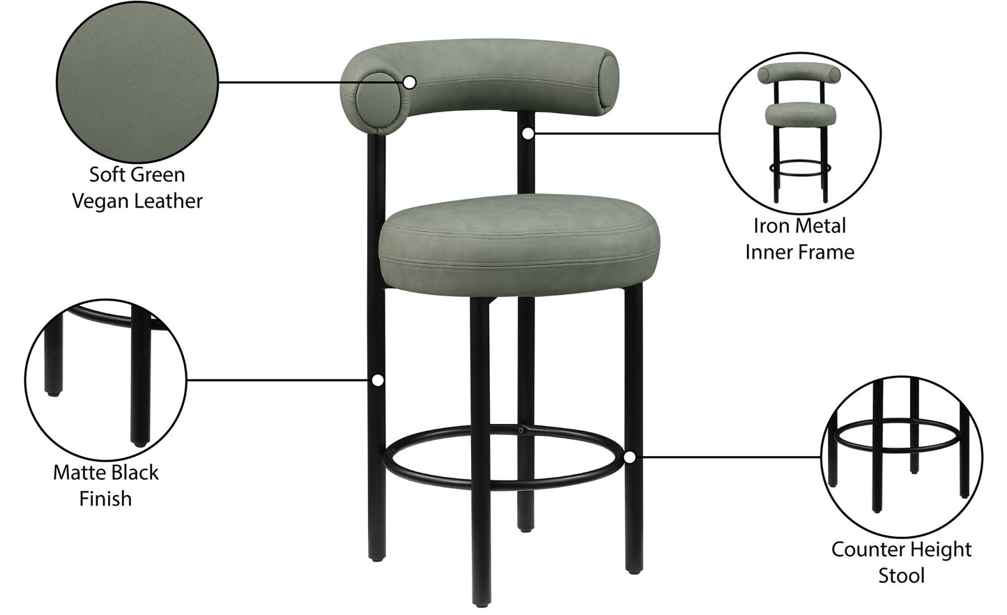 Bordeaux - Counter Stool (Set of 2)