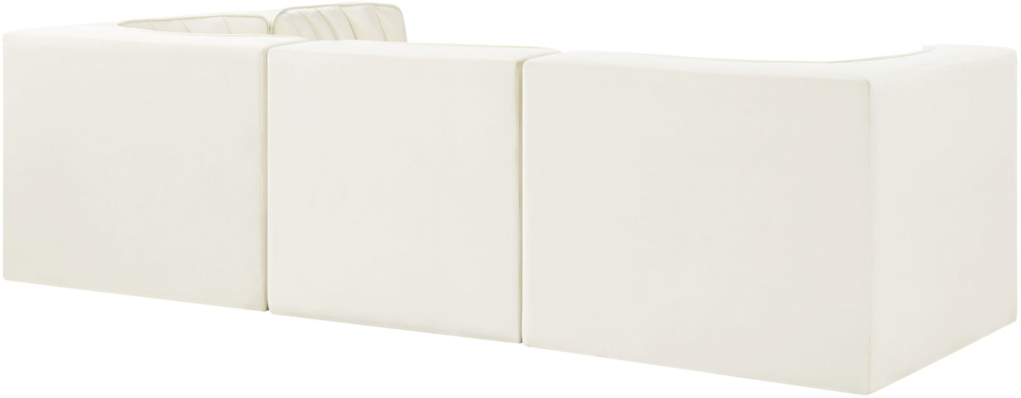 Rummi - Velvet Performance Fabric Upholstered 4 Piece Modular Sectional