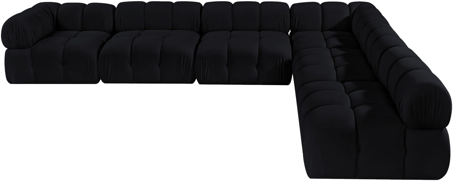 Orin - Velvet 6 Piece Modular L-Shaped Sectional