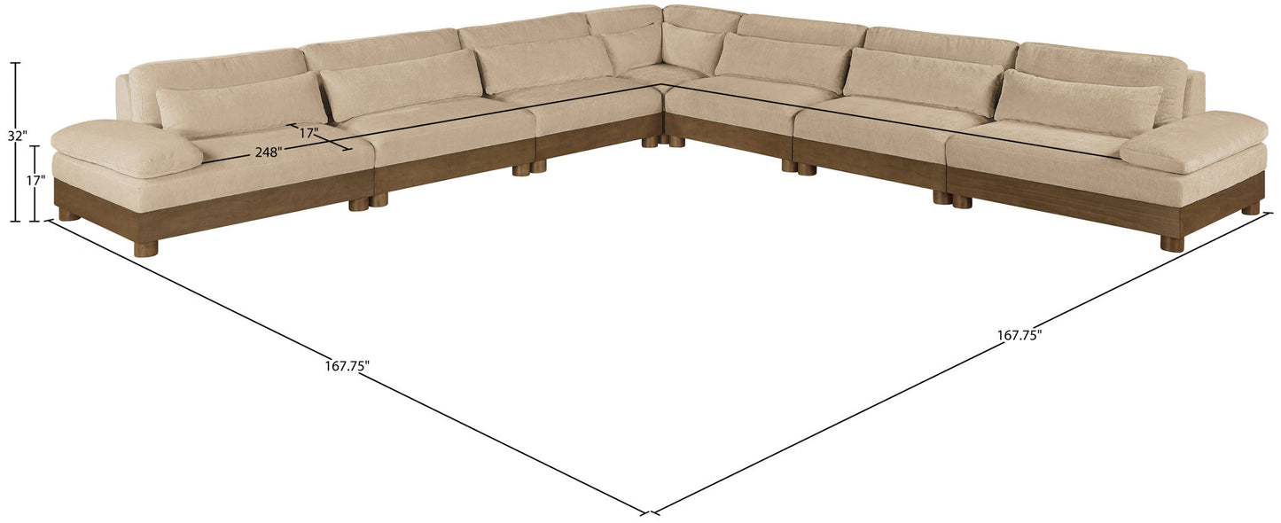 Turin - Chenille Fabric Upholstered Modular Sectional - Beige
