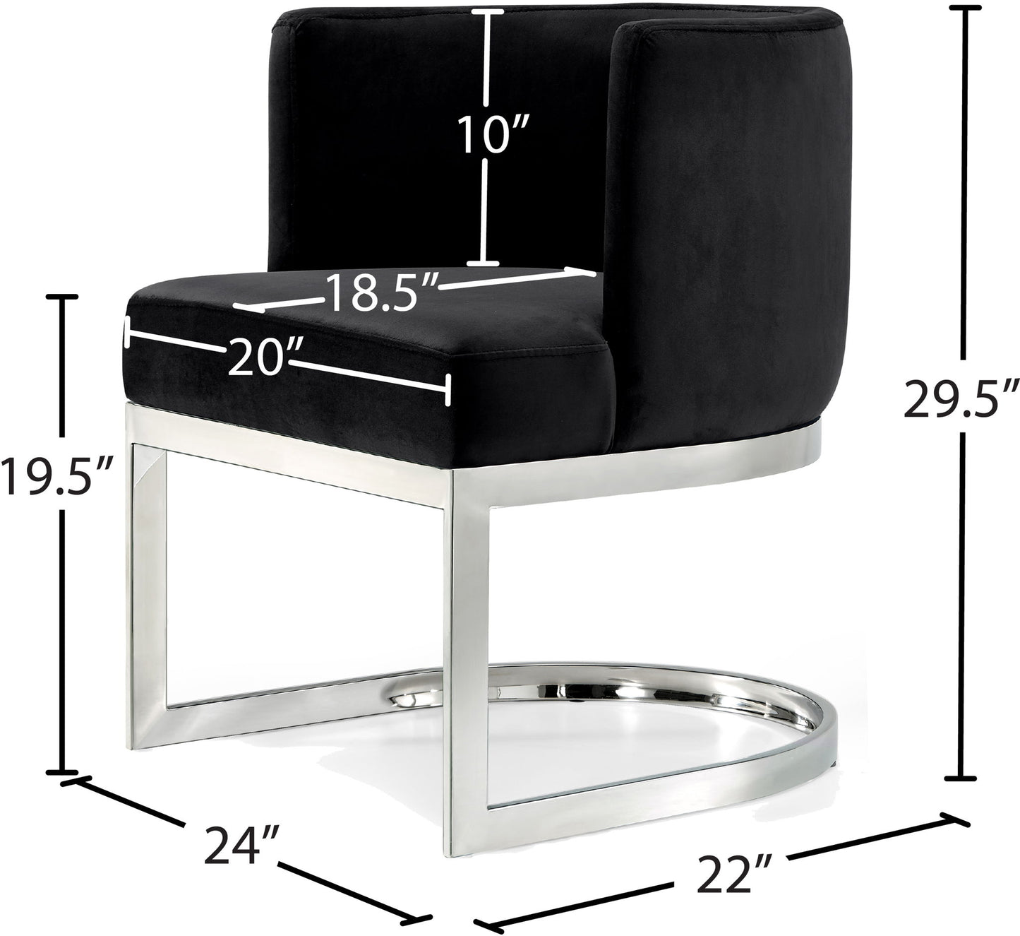 Gianna - Dining Chair with Chrome Legs