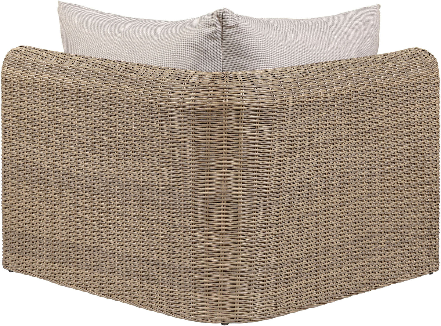 Seacrest - Olefin Water Resistant Fabric And Wicker Outdoor Patio Corner Chair