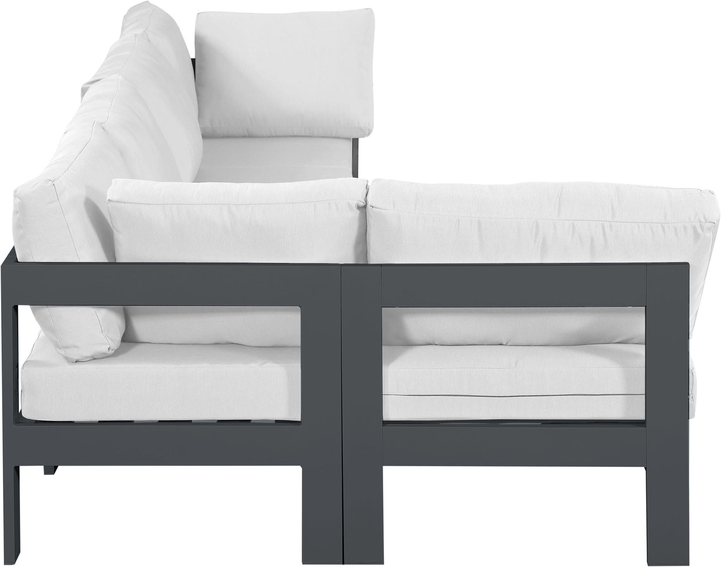 Nizuc - Outdoor Patio 5 Piece Modular Sectional With Gray Frame
