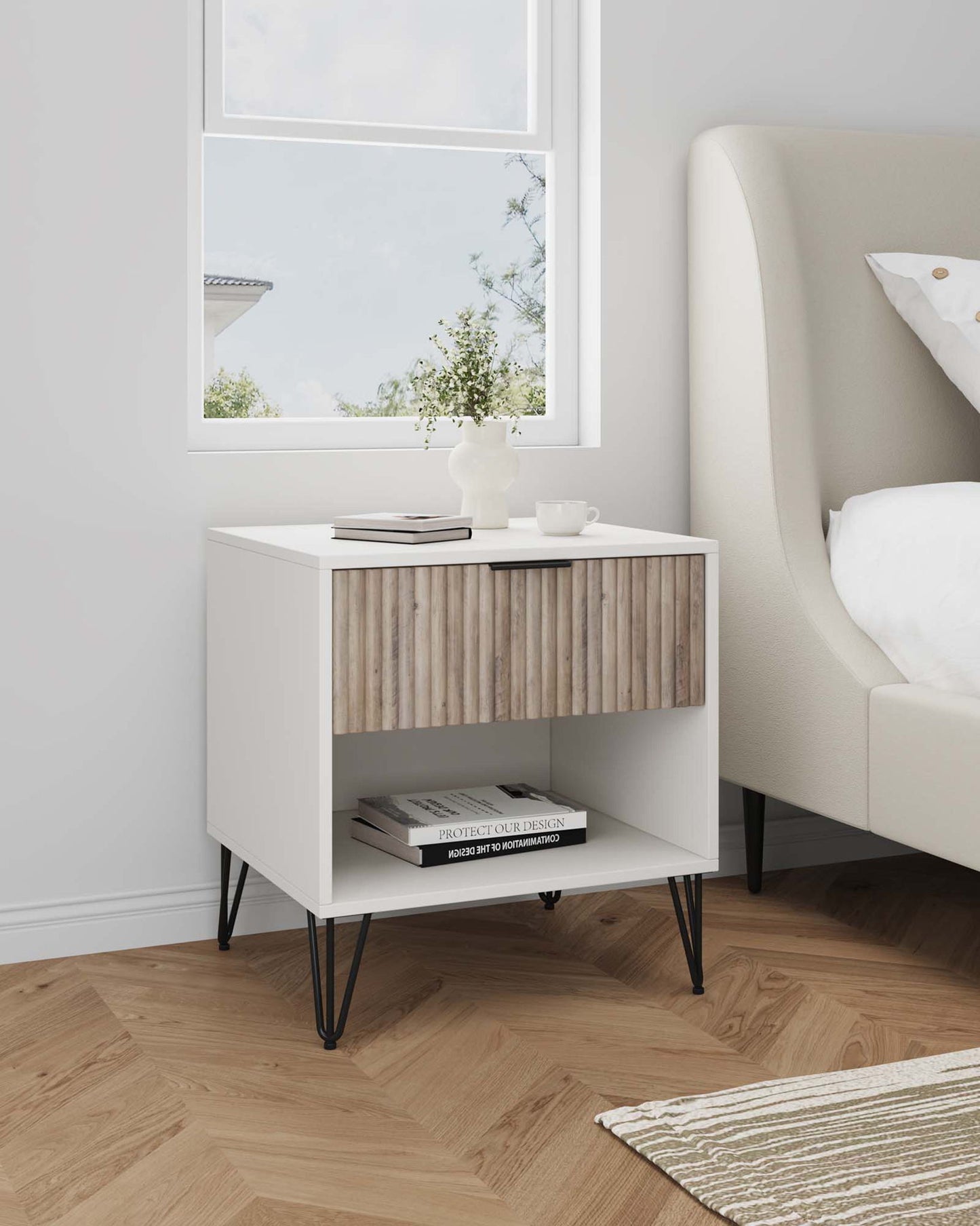 Manhattan Dumbo - Nightstand With White Frame