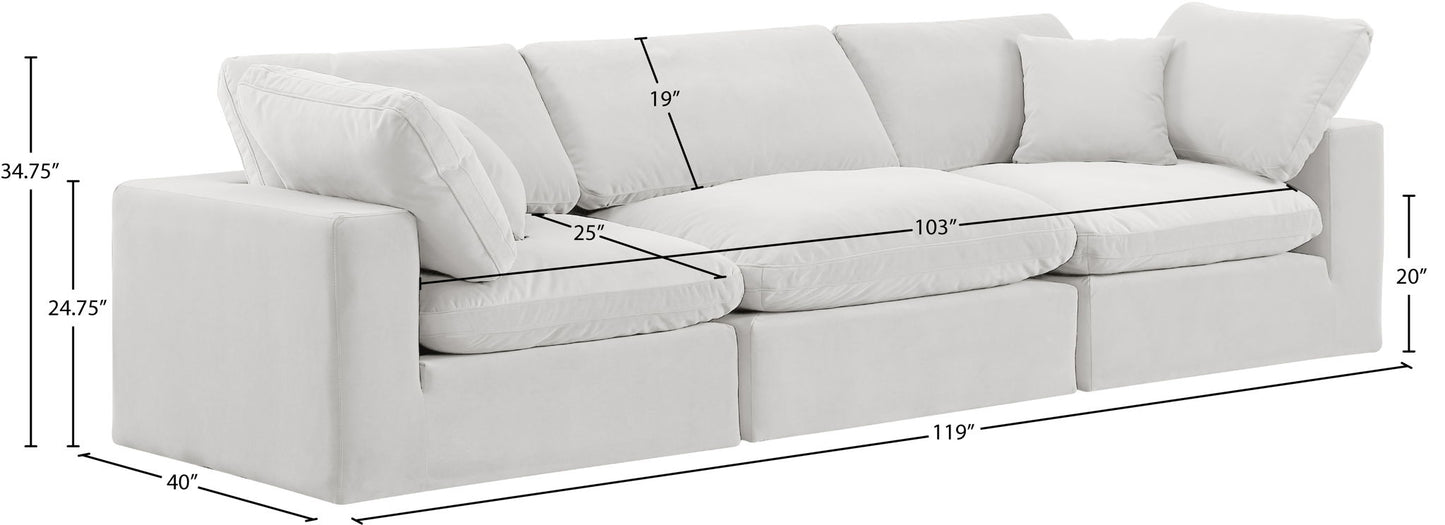Comfy - Velvet Modular Sofa 3 Seats
