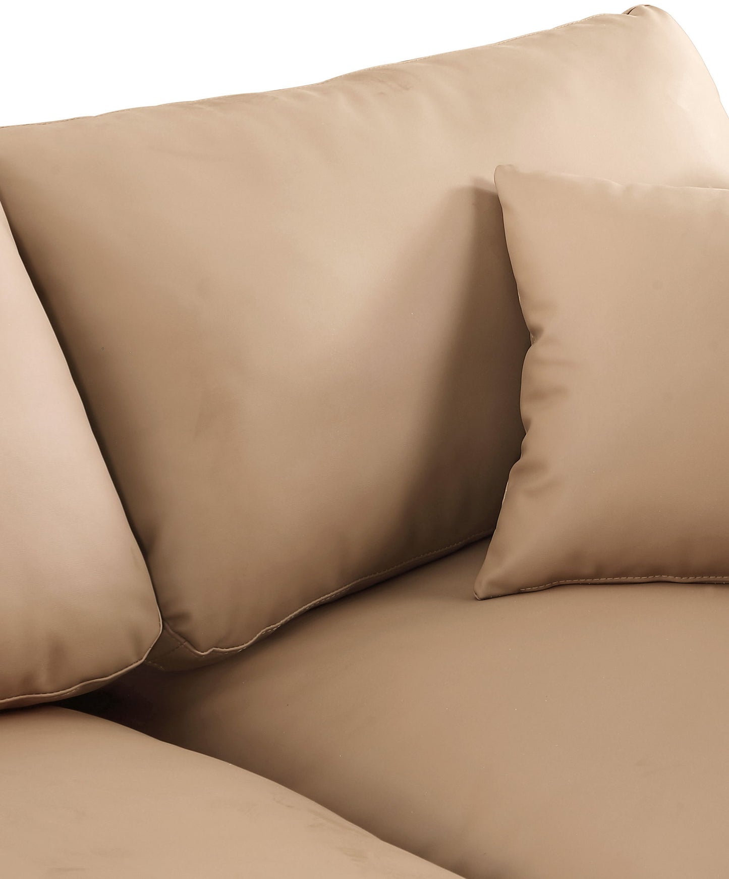 Comfy - Faux Leather Modular Armless Sofa 3 Pieces - Tan