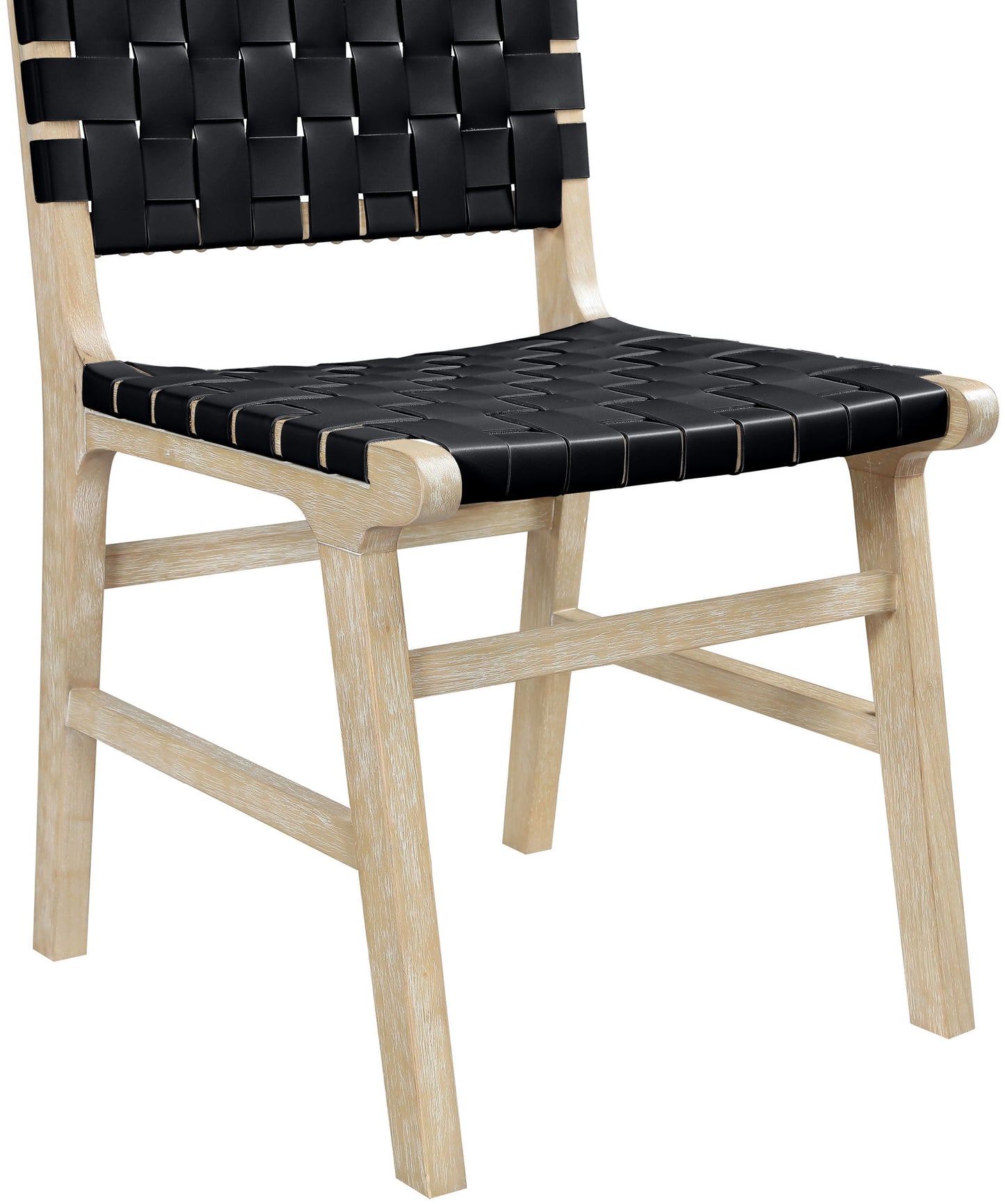 Entwine - Vegan Leather Upholstered Dining Chair - Painted Natural