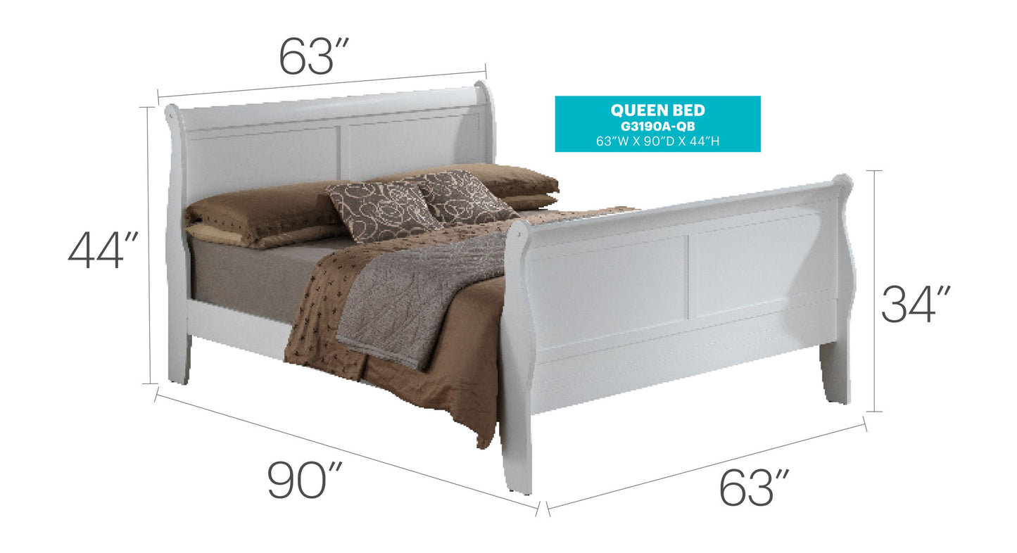 Glory Furniture - Louis Phillipe - Sleigh Bed