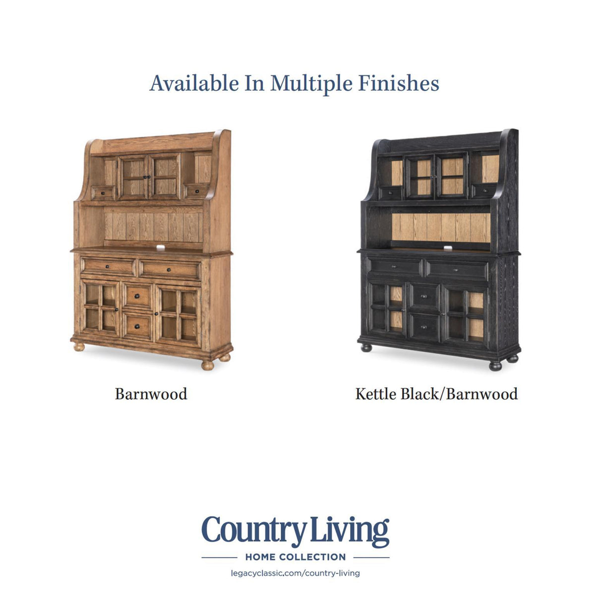 Vintage Market - Complete Hutch And Server - Barnwood Oak