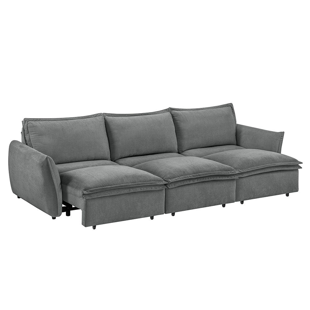Eaden - Power Sofa With Sleeper - Gray Chenille