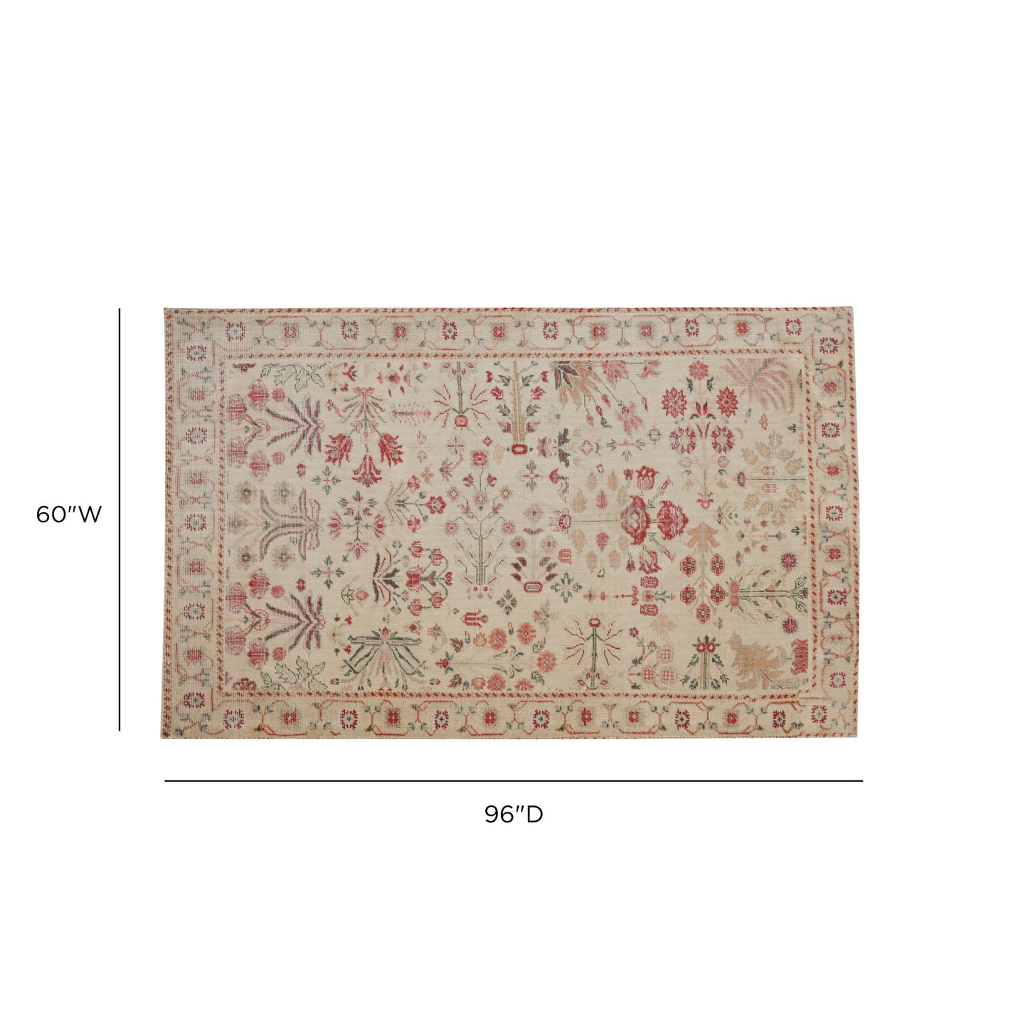 Jardin - 5' x 8' Hand Woven Wool Area Rug - Brown