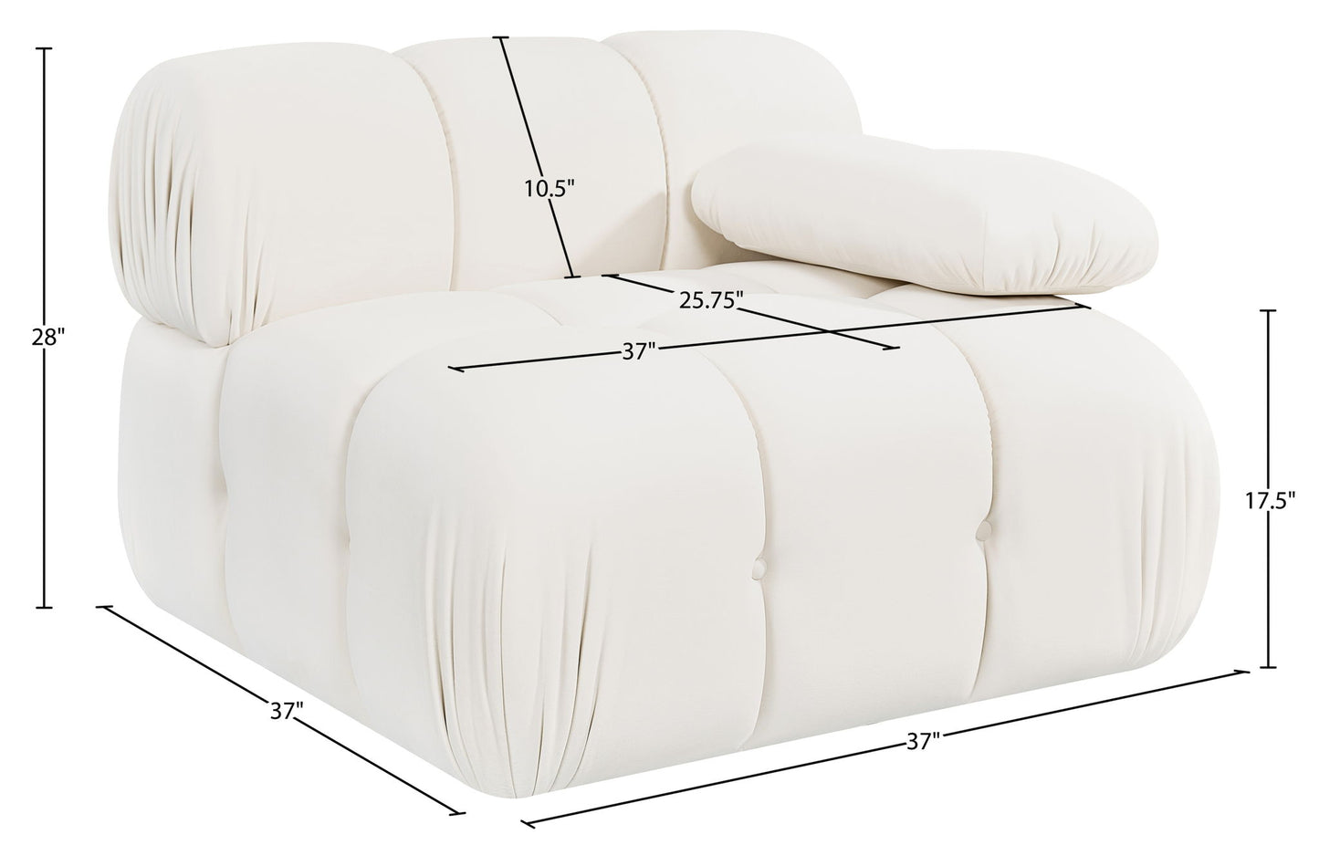 Orin - Velvet Performance Fabric Upholstered Modular Chair