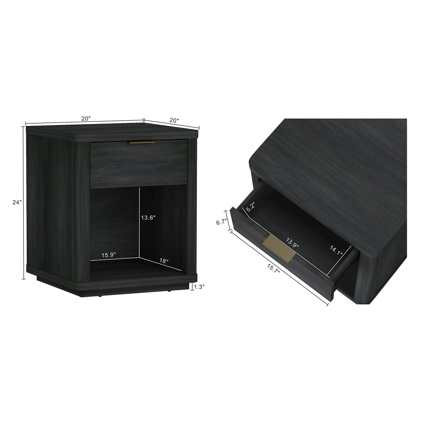 Manhattan Evelyn - 1-Drawer Nightstand