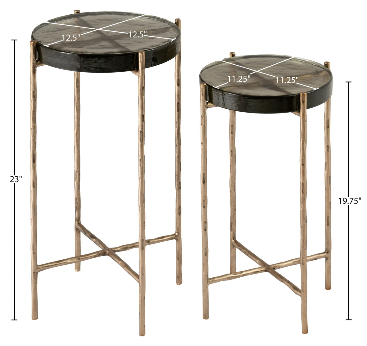 Vetra - Iron Base Bunching End Table - Brass