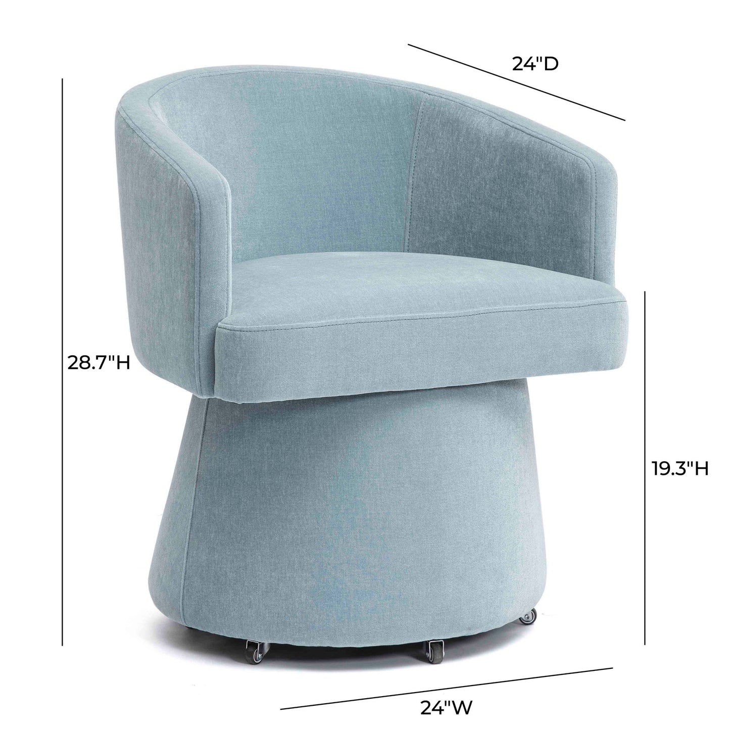Kristen - Upcycled Chenille Rolling Desk Chair
