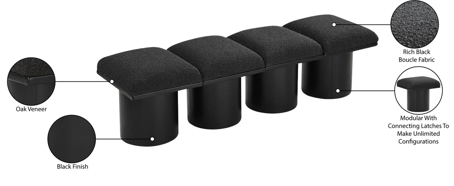 Pavilion - 4 Piece Modular Bench With Black Base