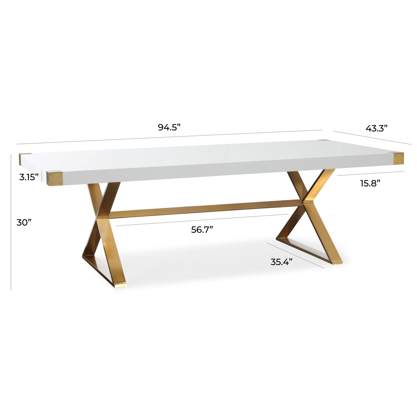 Adeline - Lacquer Dining Table - White