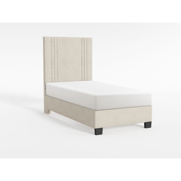 39" Light Beige Microfiber Platform Bed