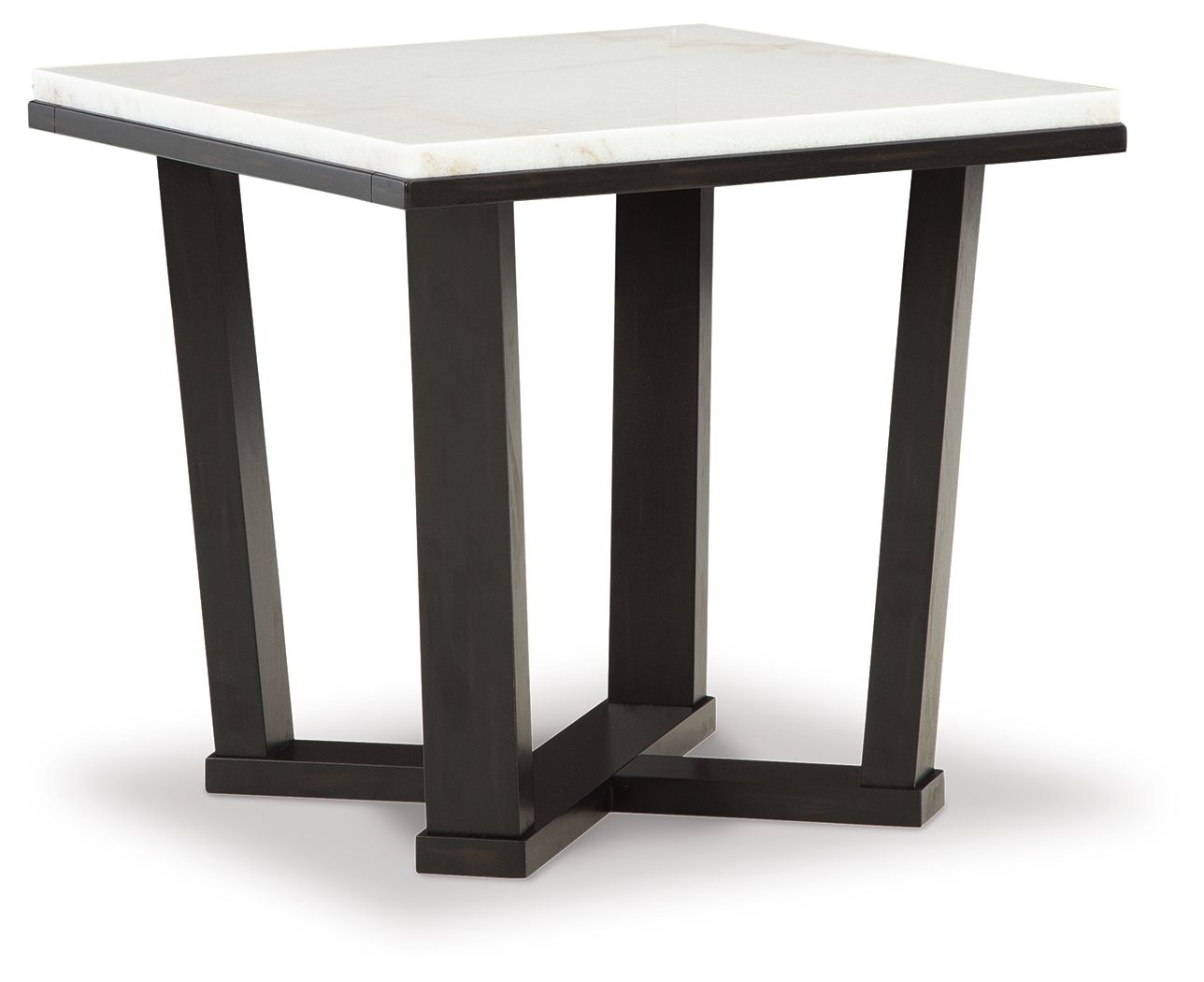 Fostead - Square End Table - White / Espresso