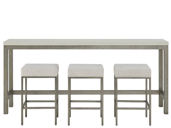 Oasis - Console With 3 Stools - Gray / Beige
