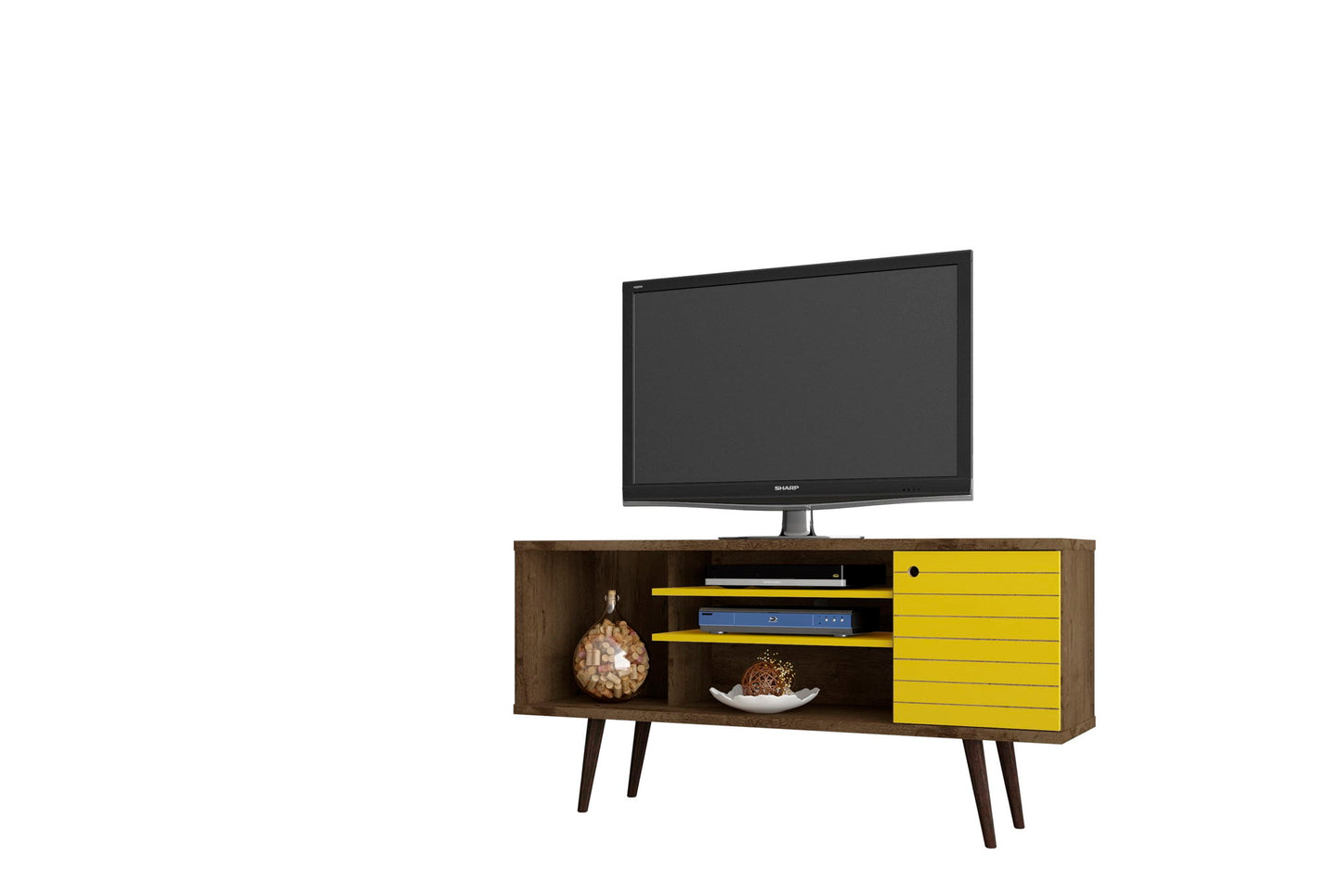 Manhattan Liberty - 53" TV Stand With Rustic Brown Frame