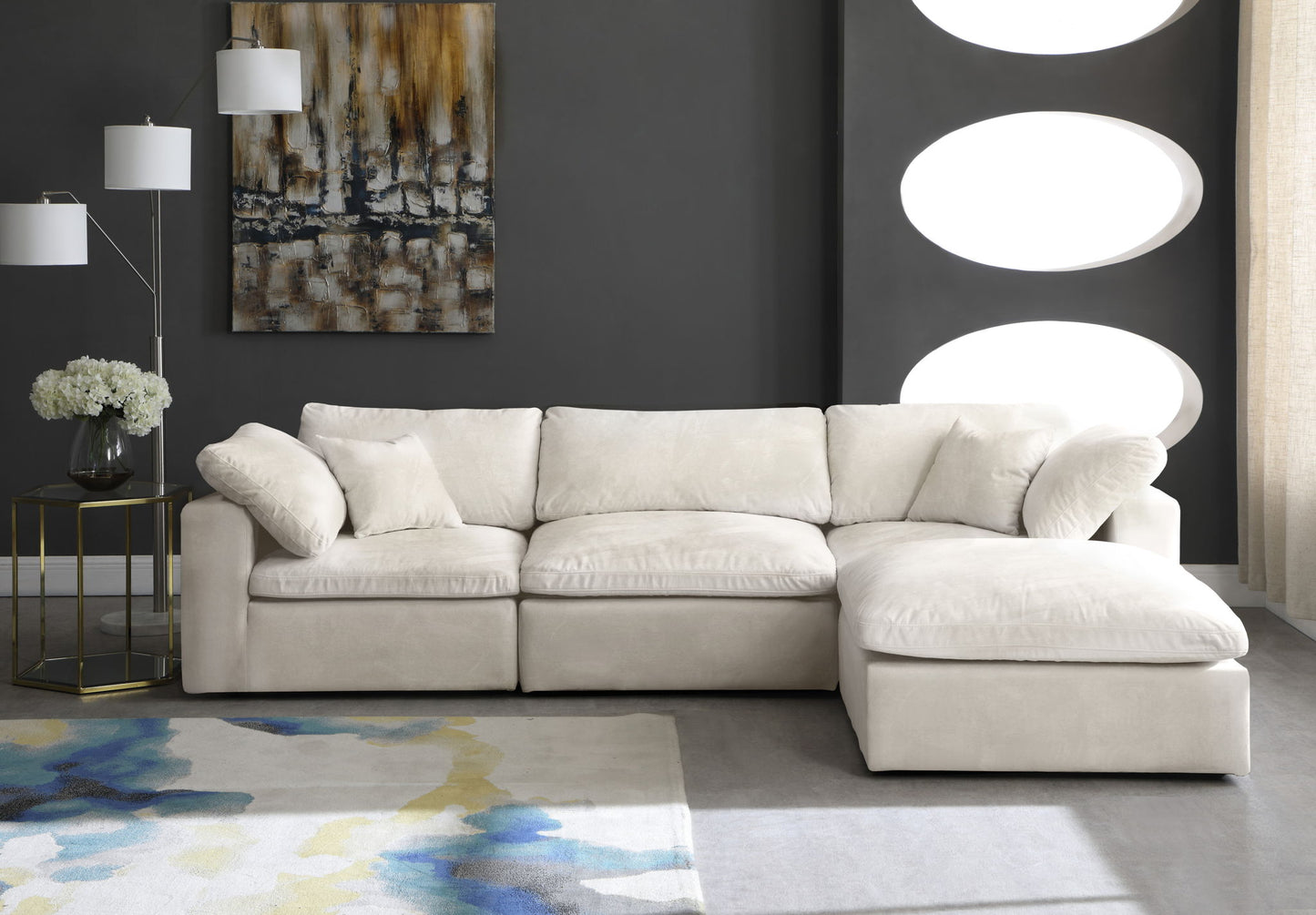 Cozy - 4 Piece Modular Sectional With Chaise