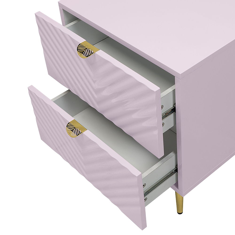 Gaines - Nightstand - Pink High Gloss