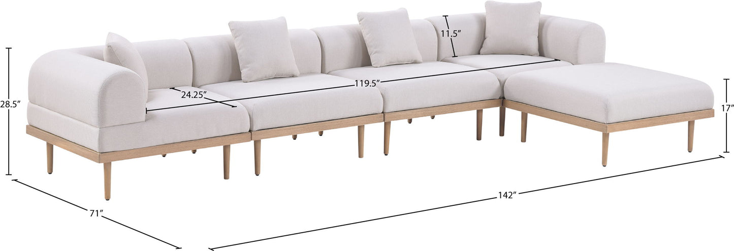 Laguna - 5 Piece 106.5" Upholstered Outdoor Patio Modular Sectional