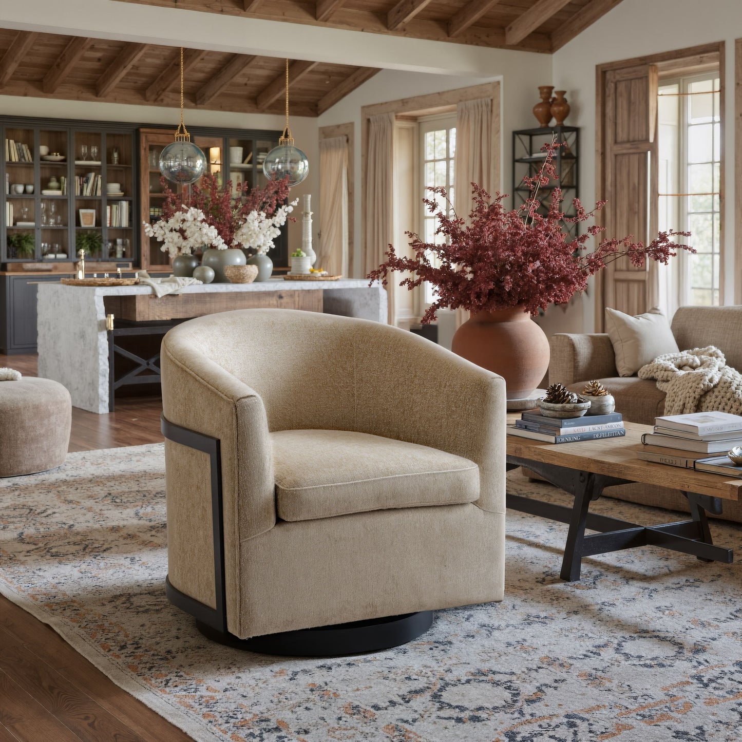 Hanko - Swivel Chair - Golden Beige