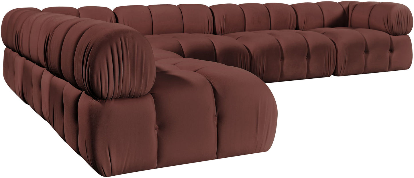 Orin - Velvet 6 Piece Modular L-Shaped Sectional