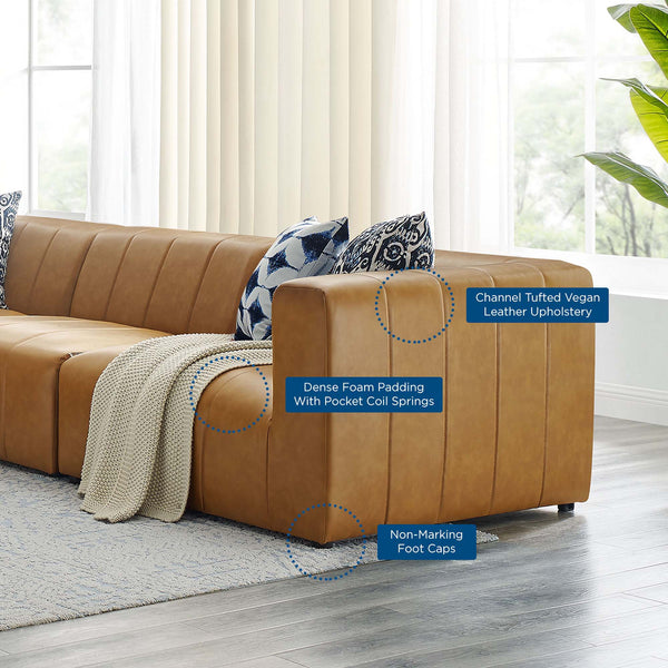Bartlett Vegan Leather 5-Piece Sectional Sofa - Tan