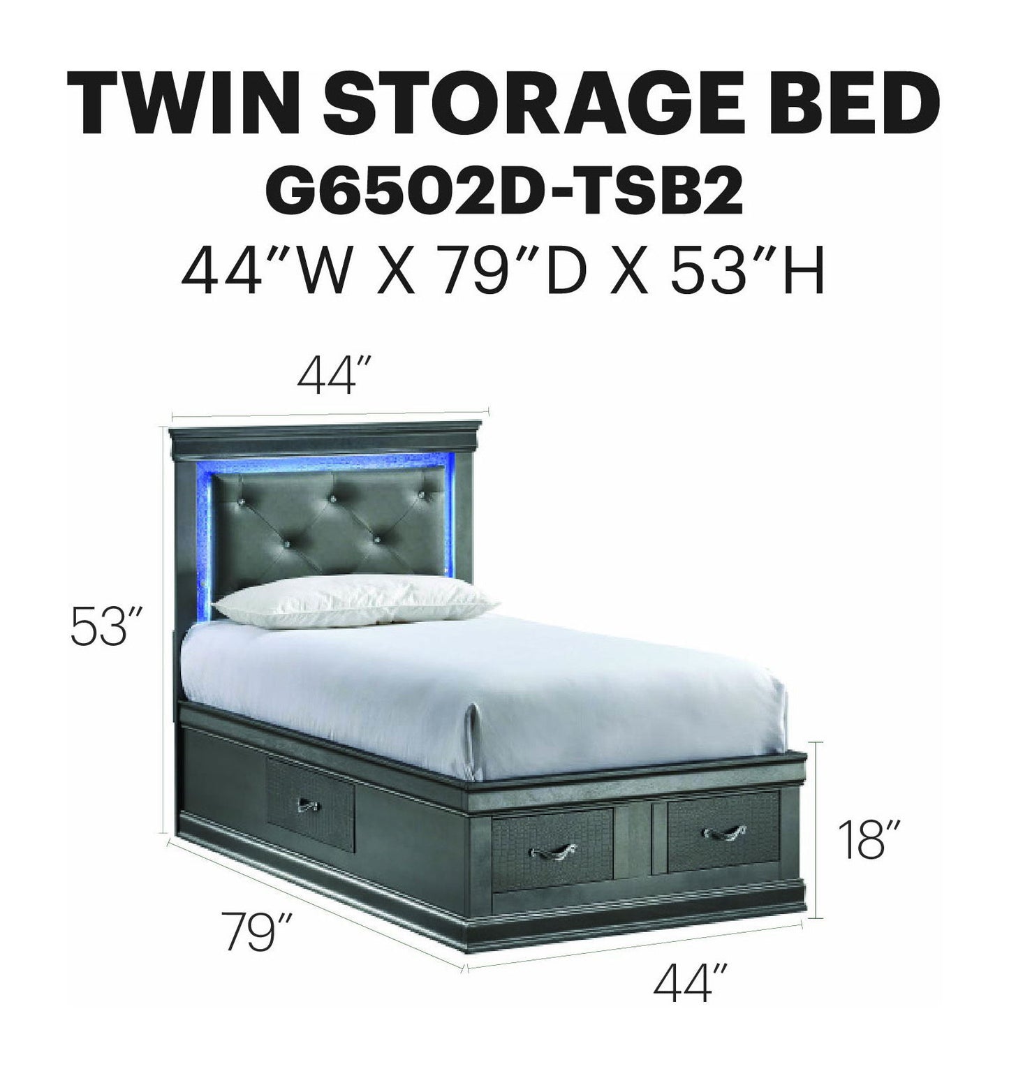 Glory Furniture - Lorana - Storage Bed