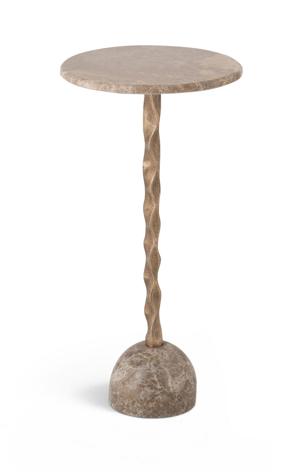Helix - Genuine Marble Top And Aluminum Base End / Side Table