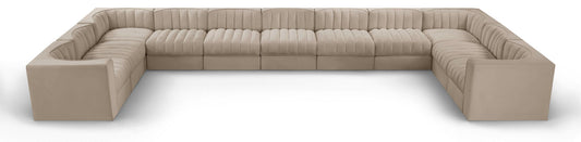 Rummi - Velvet Performance Fabric Upholstered 11 Piece Modular Sectional