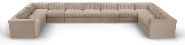 Rummi - Velvet Performance Fabric Upholstered 11 Piece Modular Sectional