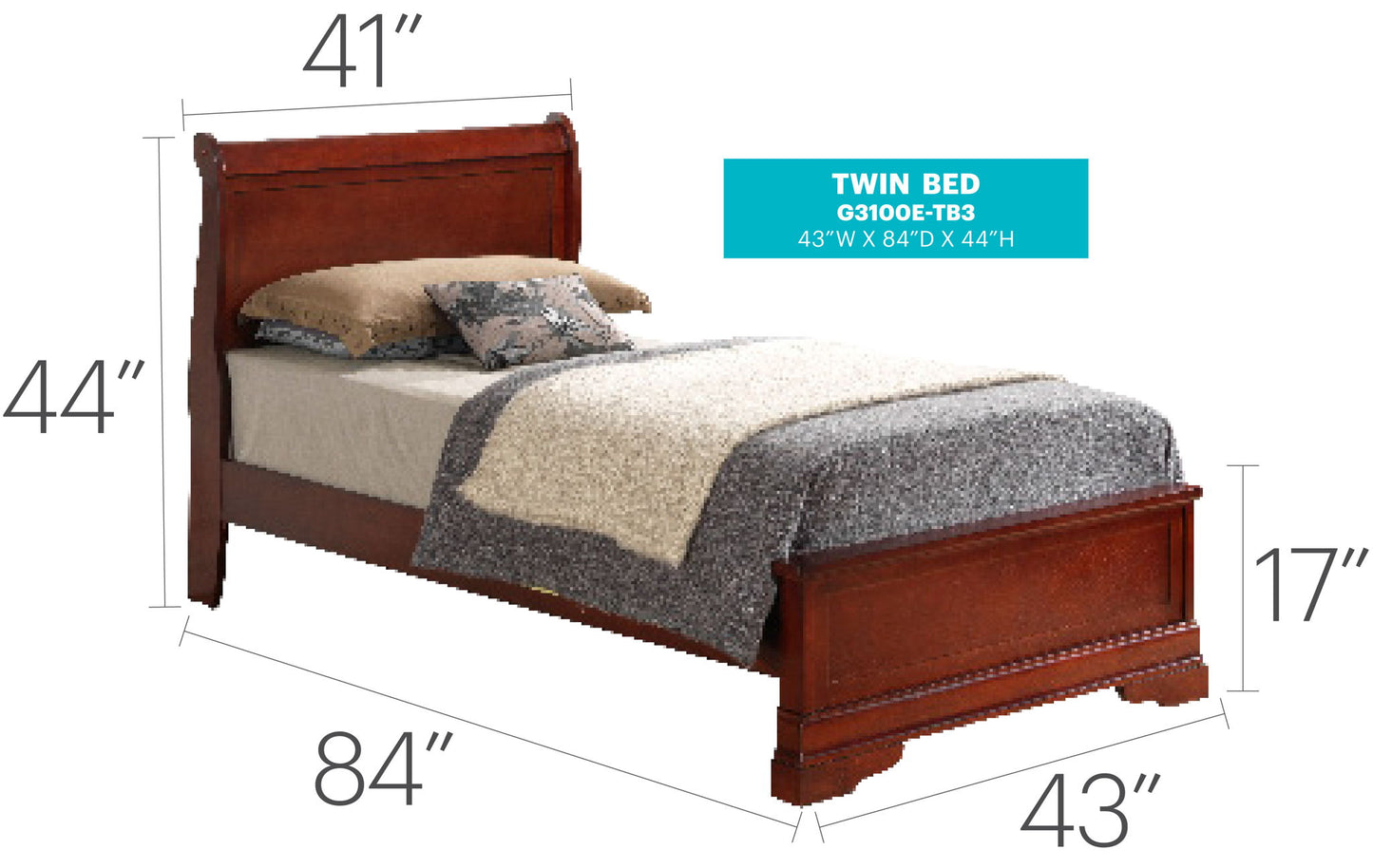 Glory Furniture - Louis Phillipe - Bed