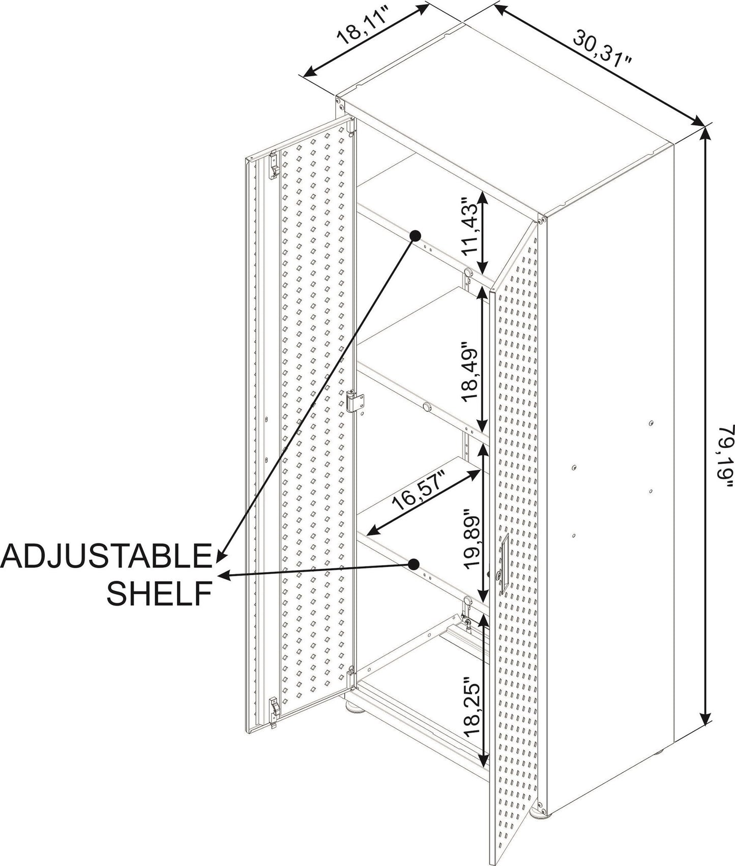 Manhattan Fortress - Tall Garage Cabinet