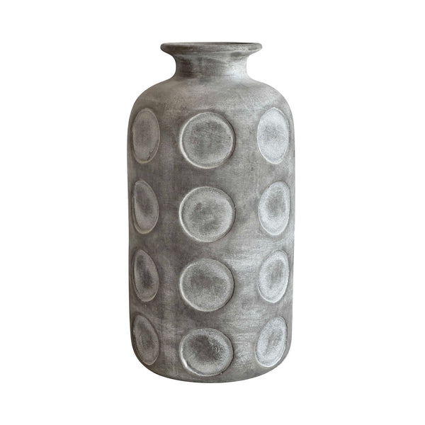 Earthenware - Aztec Tub Flower Vase - Gray