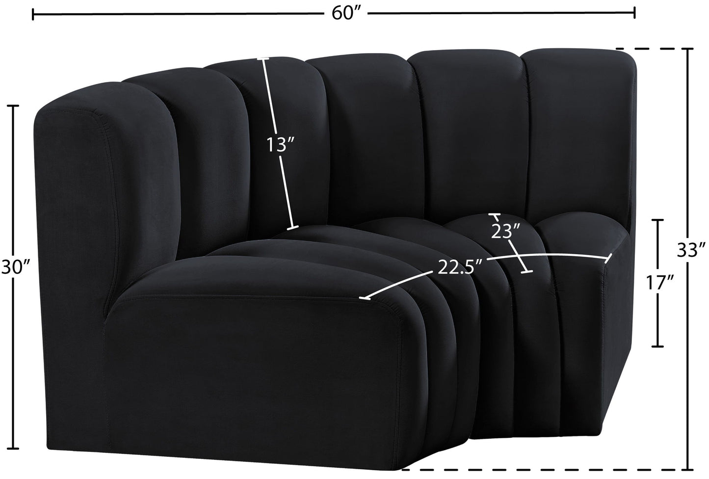 Arc - Velvet 2 Piece Modular Sofa