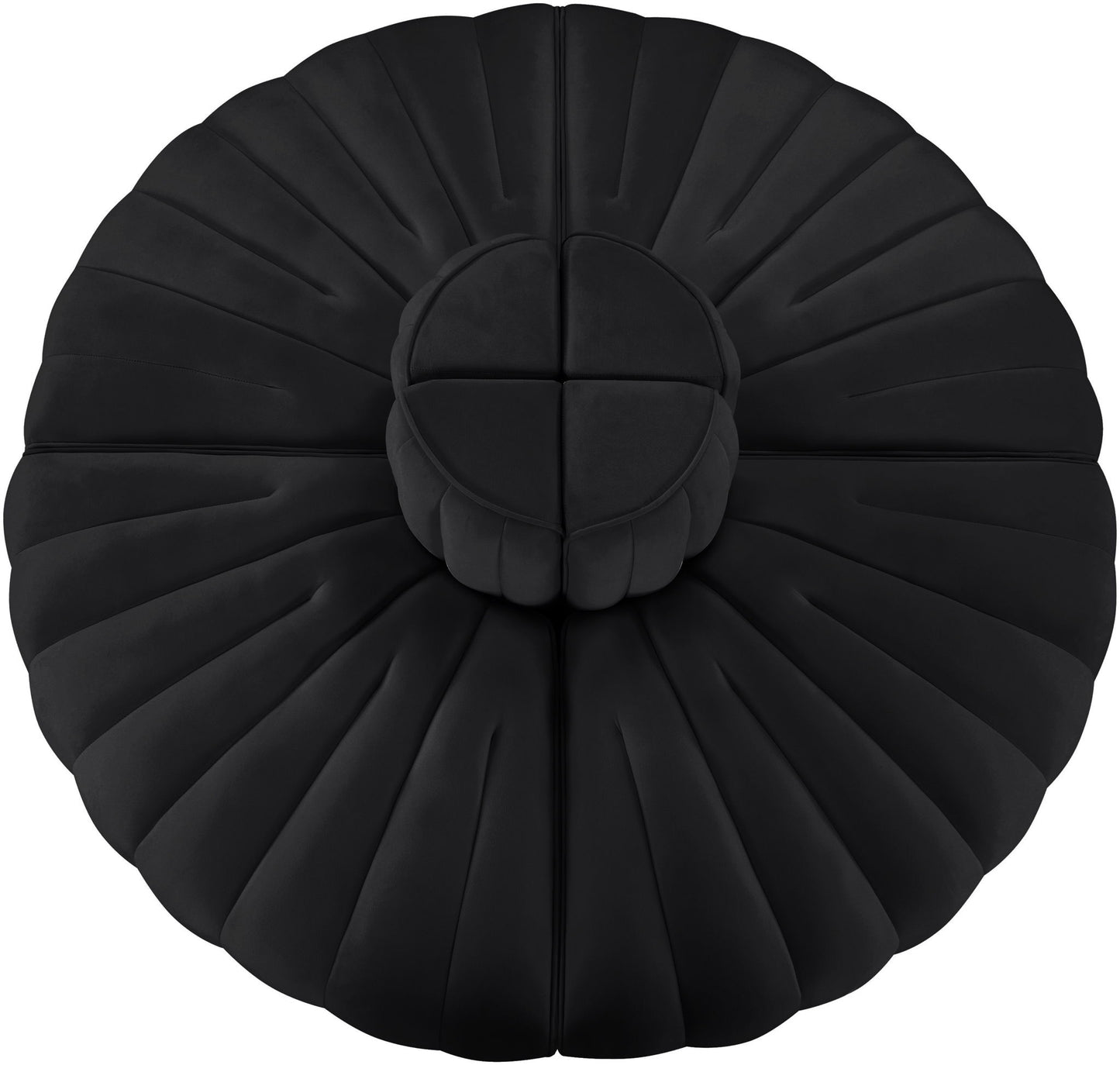 Rummi - Round Velvet Performance Fabric Upholstered 4 Piece Modular Sofa