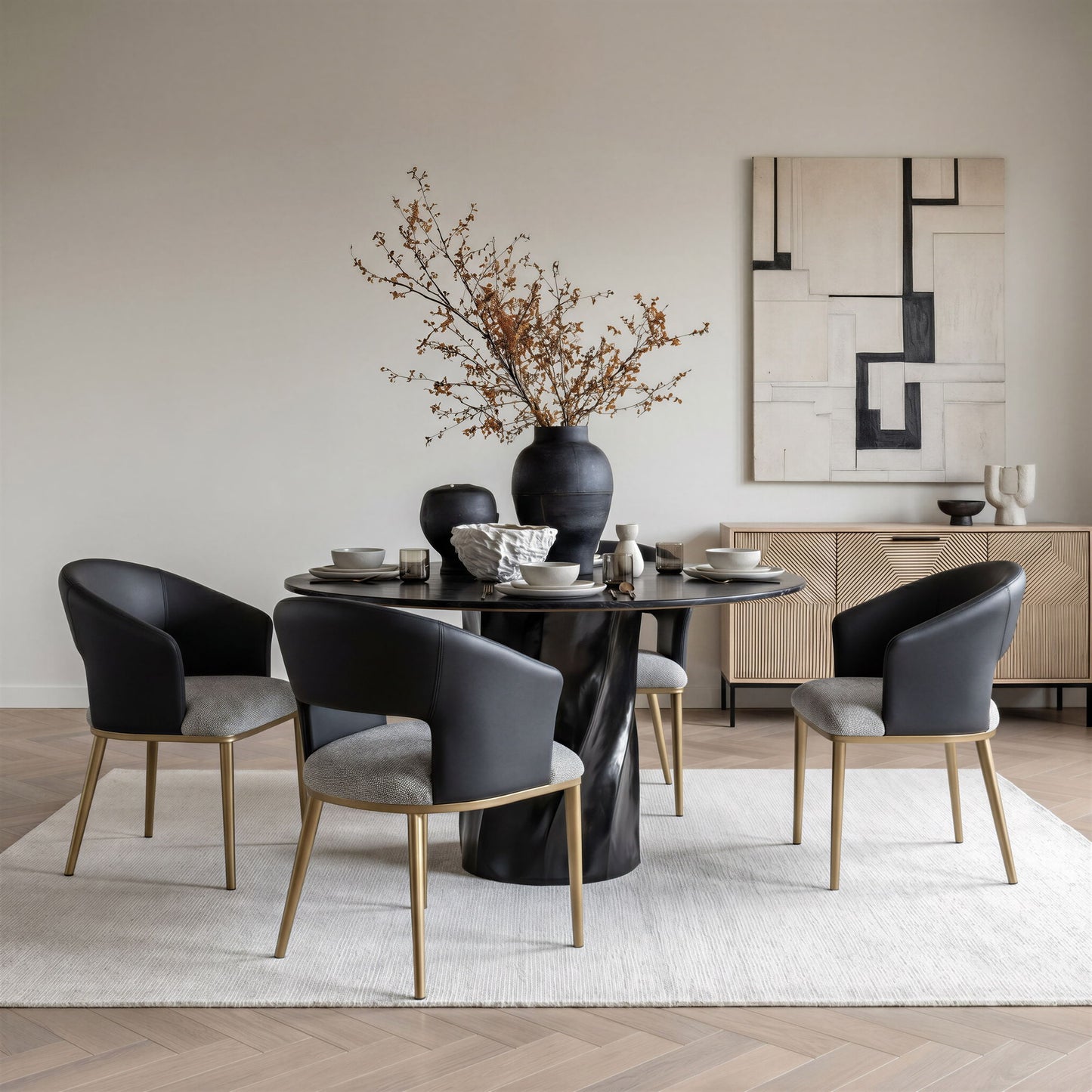 Edmond - Dining Chair - Gray / Black